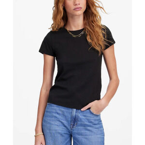 Madewell | NWT Essential Slim Tee Lightweight Cotton Black T Shirt | Sz L